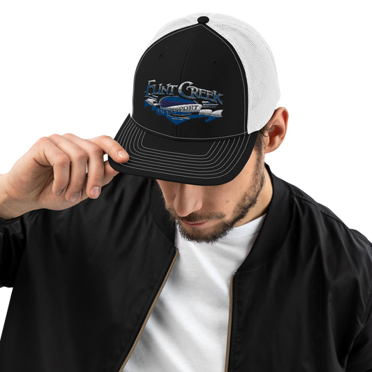 Richardson 112 Snapback Trucker Cap–Black / White (Adjustable)